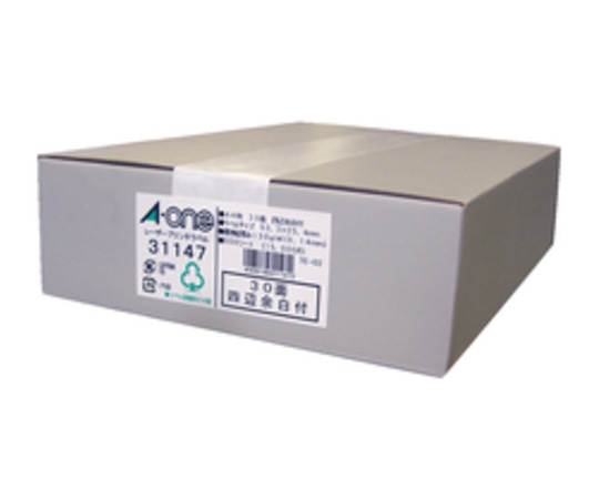 エーワン(A-ONE) ラベルシール(レーザープリンタ) マット紙・ホワイト A4 30面 四辺余白付 角丸 1箱(500シート入) 31147 1箱(ご注文単位1箱)【直送品】