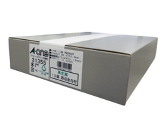 エーワン(A-ONE) ラベルシール(プリンタ兼用) 再生紙・ホワイト A4 10面 四辺余白付 1箱(300シート入) 31355 1箱(ご注文単位1箱)【直送品】