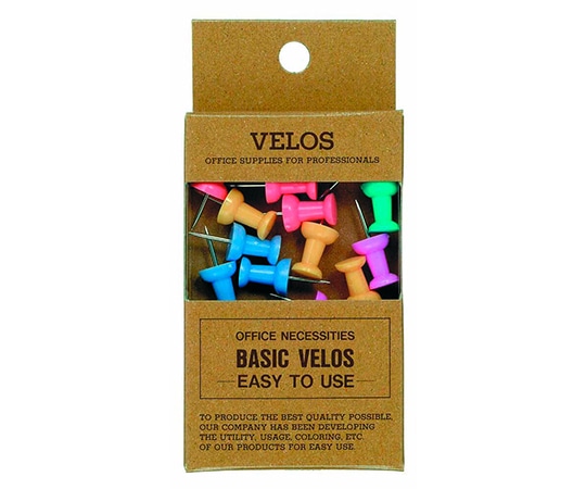 ベロス ダルマ画鋲 パステル 15本 DF-108P 1個(ご注文単位1個)【直送品】