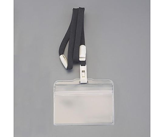 アズワン 吊り下げチャック式名札(ストラップ付/黒/10個 EA956VA-96 1パック(ご注文単位1パック)【直送品】