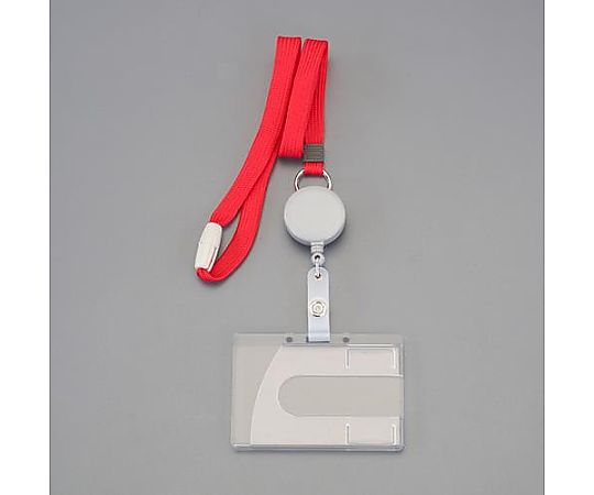 アズワン IDカード用名札(ストラップ・リール付/赤) EA956VA-97 1個(ご注文単位1個)【直送品】