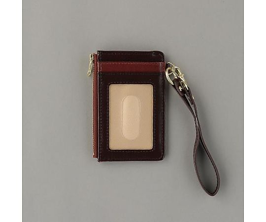 アズワン カードホルダー(ストラップ付/ブラウン) EA956VA-614 1個(ご注文単位1個)【直送品】