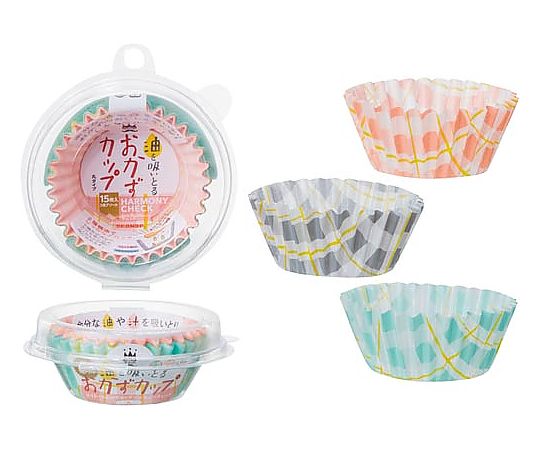 サンナップ スイトールおかずカップ Hチェック 丸15枚 SOC-HCM 1パック(ご注文単位1パック)【直送品】
