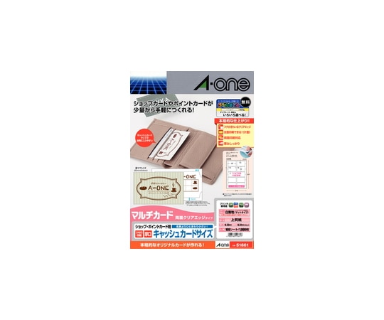 エーワン(A-ONE) マルチカード 各種プリンタ兼用紙 白無地 A4判 10面 ショップ・ポイントカード用 1パック(100シート入) 51661 1パック(ご注文単位1パック)【直送品】