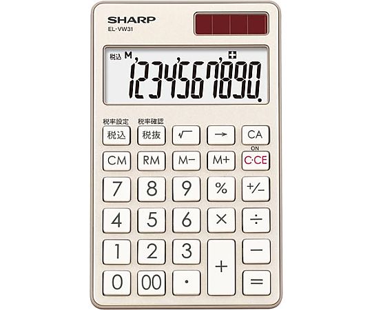シャープ 電卓 プレミアムシリーズ手帳型 シャンパンゴールド EL-VW31-NX 1台(ご注文単位1台)【直送品】