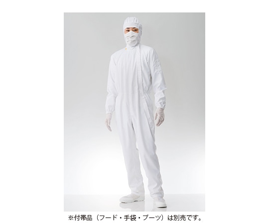 東洋リントフリー クリーンルーム用ツナギ服 白 L FX120C-01 L 1枚 (ご注文単位1枚)【直送品】