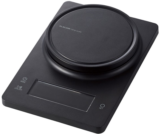 エレコム ドリップスケール コーヒー専用タイマー機能搭載 計量+タイマー計測同時表示 操作・カウント音付 最大2kg 最小0.1g表示 バックライト付 ブラック HCS-KS04BK 1個（ご注文単位1個）【直送品】