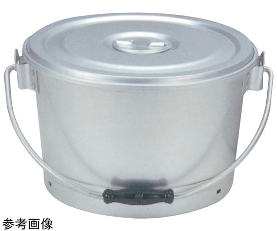 森中製作所 アルミ 一重食缶バケツ蓋付(目盛付)12L 12L 1個（ご注文単位1個）【直送品】