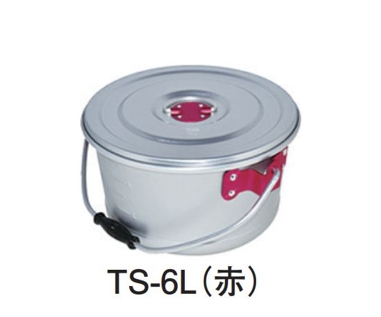 タマチュウ TMC色別食缶(シルバーアルマイト)赤 TS-6L(赤) 1個（ご注文単位1個）【直送品】