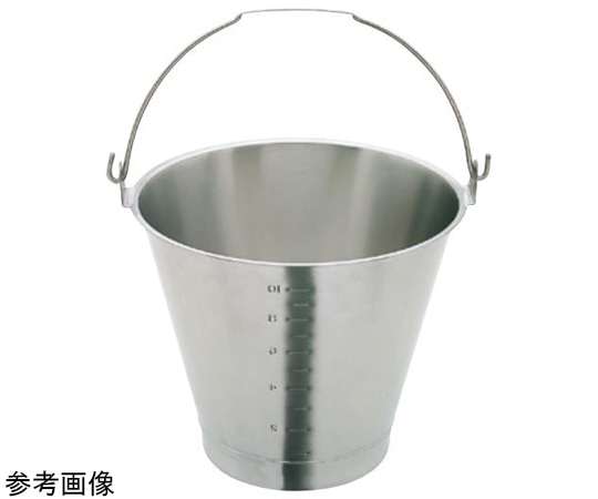 スギコ産業 18-8 目盛付バケツ(ベース付) 平取手 約13L SH-6549-13WBM 1個（ご注文単位1個）【直送品】
