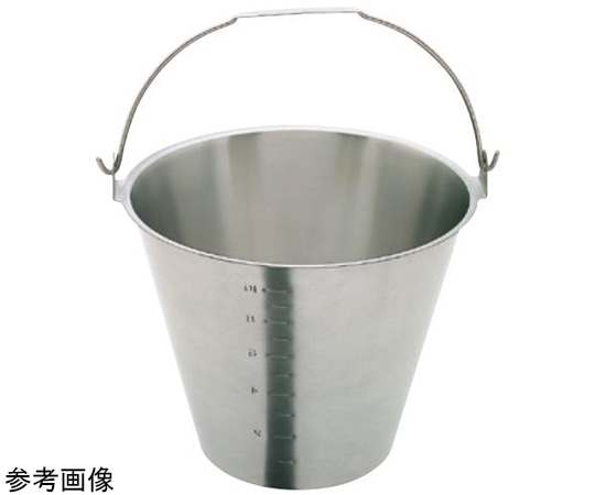 スギコ産業 18-8 目盛付バケツ 平取手 約13L SH-6549-13NBM 1個（ご注文単位1個）【直送品】