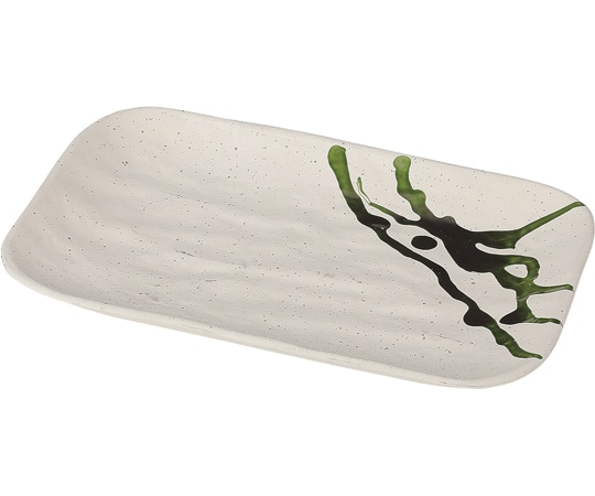 福井クラフト 長角皿 織部流し φ178mm 50021901 1個（ご注文単位1個）【直送品】