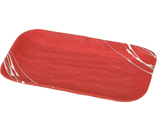 福井クラフト 長角皿 朱タタキ乱糸塗 φ178mm 50022145 1個（ご注文単位1個）【直送品】