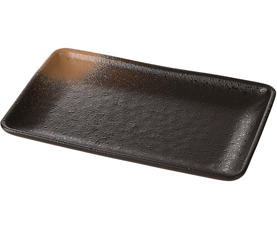 福井クラフト 長角皿 金吹茶タタキ塗 φ203mm 50022165 1個（ご注文単位1個）【直送品】