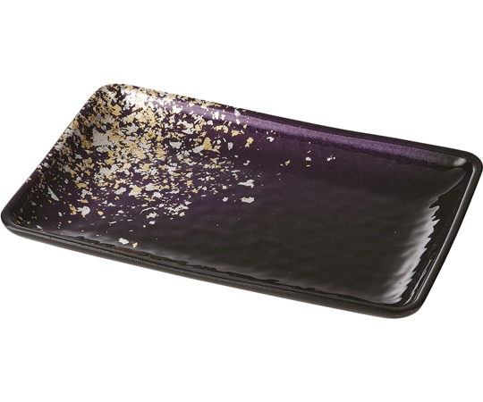 福井クラフト 長角皿 箔舞踊塗 φ203mm 50022175 1個（ご注文単位1個）【直送品】