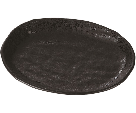 福井クラフト 楕円皿 黒クリヤータタキ塗 φ165mm 50022185 1個（ご注文単位1個）【直送品】
