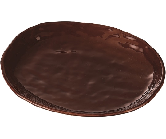 福井クラフト 楕円皿 アメ釉塗 φ165mm 50022190 1個（ご注文単位1個）【直送品】