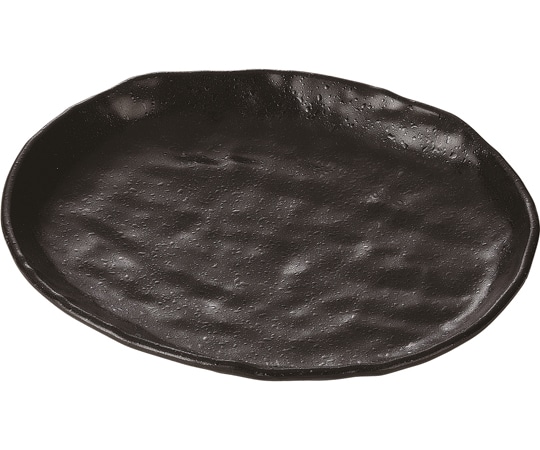 福井クラフト 楕円皿 黒クリヤータタキ塗 φ208mm 50022210 1個（ご注文単位1個）【直送品】