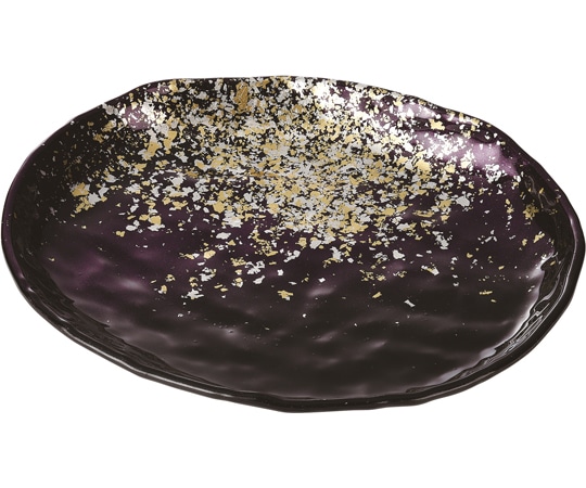 福井クラフト 楕円皿 箔舞踊塗 φ208mm 50022235 1個（ご注文単位1個）【直送品】