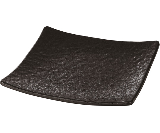 福井クラフト 正角皿 黒クリヤータタキ塗 φ198mm 50022240 1個（ご注文単位1個）【直送品】