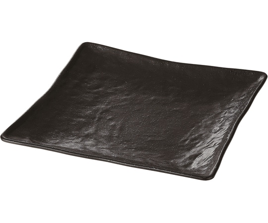 福井クラフト 角皿 黒クリヤータタキ塗 φ232mm 50022270 1個（ご注文単位1個）【直送品】