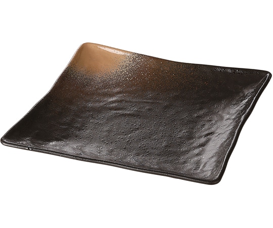 福井クラフト 角皿 金吹茶タタキ塗 φ232mm 50022280 1個（ご注文単位1個）【直送品】