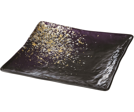 福井クラフト 角皿 箔舞踊塗 φ232mm 50022295 1個（ご注文単位1個）【直送品】