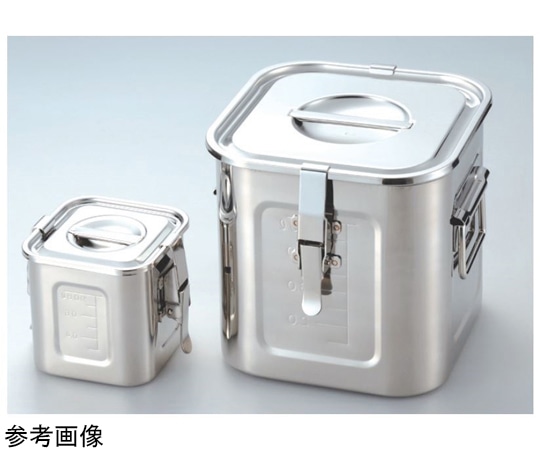 赤川器物製作所 AG 18-8目盛付パッキン・フック付 角キッチンポット 約2.3L 13.5cm 1個（ご注文単位1個）【直送品】