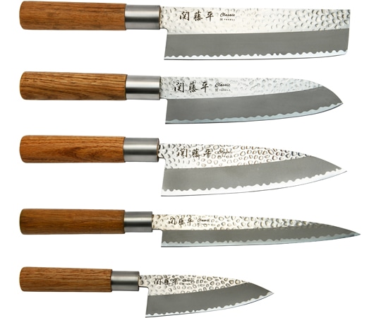 アズワン 関藤平CLassic 5点セット(菜切・三徳・刺身・出刃・小出刃) 32072 1セット（ご注文単位1セット）【直送品】