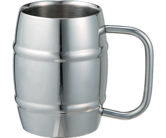 アズワン ステンレス共柄タル型二重マグカップ 400mL パイプ柄 80135 1個（ご注文単位1個）【直送品】