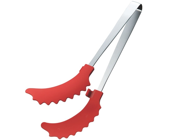 田辺金具 曲がったトング レッド 250mm(ハンディトング)  1個（ご注文単位1個）【直送品】