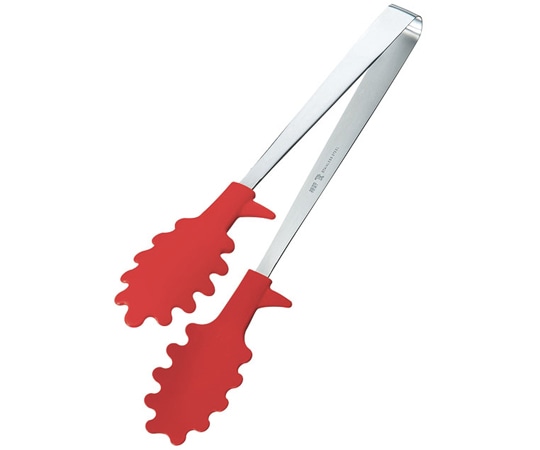 田辺金具 抗菌耐熱 麺トング レッド  1個（ご注文単位1個）【直送品】