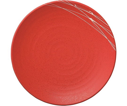 福井クラフト 丸盛皿 朱タタキ乱糸塗 φ360mm 50022355 1個（ご注文単位1個）【直送品】
