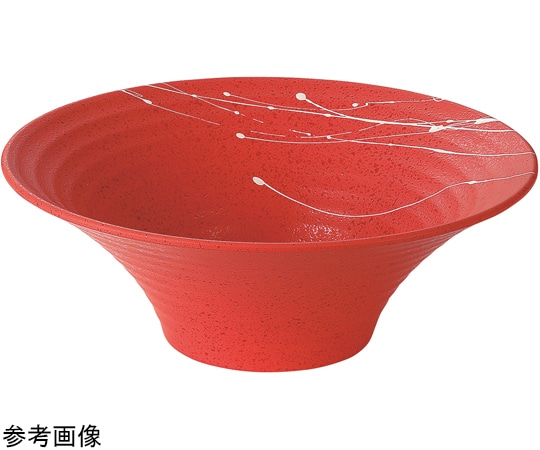 福井クラフト 羽反ロクロ目麺鉢 朱タタキ乱糸塗 φ240mm 50022415 1個（ご注文単位1個）【直送品】