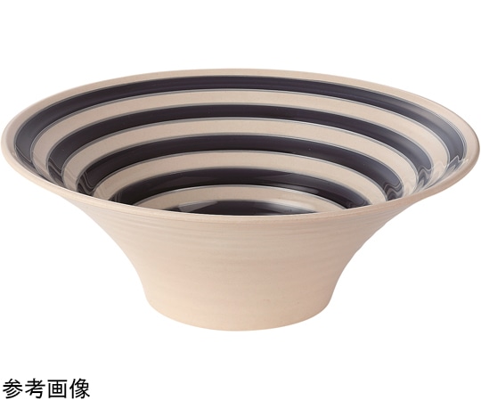 福井クラフト 羽反ロクロ目麺鉢 藍ライン φ220mm 50022440 1個（ご注文単位1個）【直送品】
