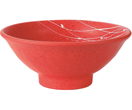 福井クラフト 渕太麺鉢 朱タタキ乱糸塗 φ192mm 50022515 1個（ご注文単位1個）【直送品】