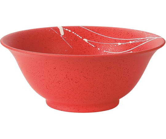 福井クラフト 羽反麺鉢 朱タタキ乱糸塗 φ195mm 50022520 1個（ご注文単位1個）【直送品】