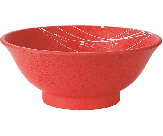 福井クラフト 渕太麺鉢 朱タタキ乱糸塗 φ211mm 50022525 1個（ご注文単位1個）【直送品】
