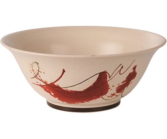 福井クラフト 羽反麺鉢 粉引赤刷毛目塗 φ195mm 50022530 1個（ご注文単位1個）【直送品】