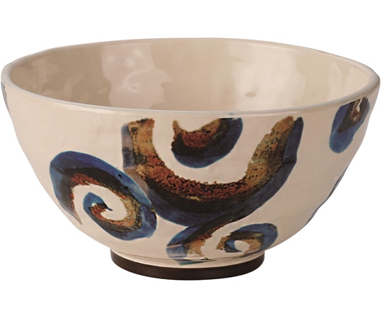 福井クラフト 飯椀 粉引藍渦塗 φ118mm 50022755 1個（ご注文単位1個）【直送品】