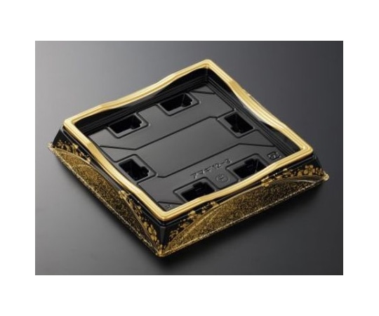 中央化学 寿司容器 HS天城 12-3 まきえ金-BK 本体 300枚 383497 1ケース(ご注文単位1ケース)【直送品】