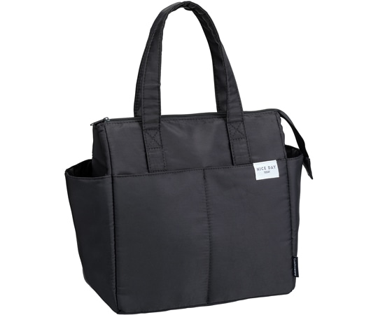 岩崎工業 ランチファブリックレディースシリーズ 4ポケット保冷バッグ BK 1ケース(5個×8小箱入)  1ケース（ご注文単位1ケース）【直送品】