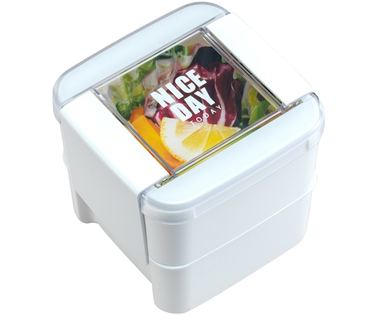 岩崎工業 ランチボックスレディスシリーズ イージーケアランチボックス スクエア2段 WH 1ケース(5個×9小箱入)  1ケース（ご注文単位1ケース）【直送品】