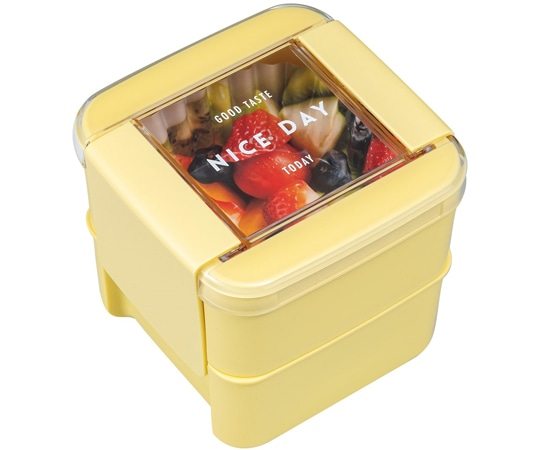 岩崎工業 ランチボックスレディスシリーズ イージーケアランチボックス スクエア2段 YE 1ケース(5個×9小箱入)  1ケース（ご注文単位1ケース）【直送品】