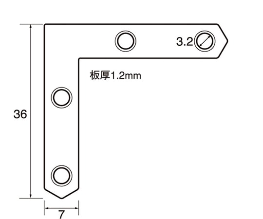 福井金属工芸 ステンレス角金具36×7 500個入 6261 1個（ご注文単位1個）【直送品】
