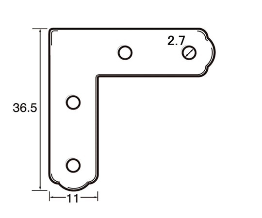 福井金属工芸 ステンレス角金具37×11 1セット(100個入) 6293 1セット（ご注文単位1セット）【直送品】