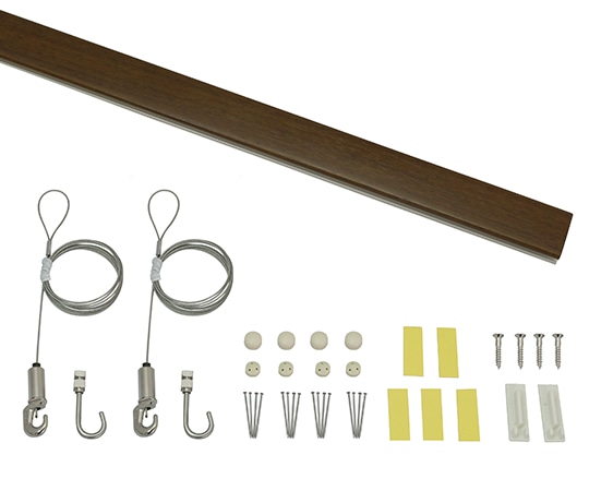 福井金属工芸 レールサンカラーズ Aセット 木目調 ブラウン100cm RC100A-2 1個（ご注文単位1個）【直送品】