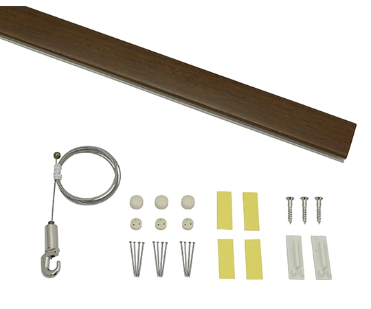 福井金属工芸 レールサンカラーズ Bセット 木目調 ブラウン65cm RC65B-2 1個（ご注文単位1個）【直送品】