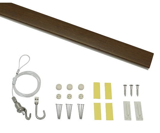 福井金属工芸 レールサンカラーズ Cセット 木目調 ブラウン65cm RC65C-2 1個（ご注文単位1個）【直送品】