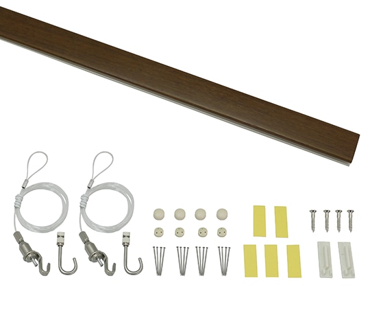 福井金属工芸 レールサンカラーズ Cセット 木目調 ブラウン100cm RC100C-2 1個（ご注文単位1個）【直送品】